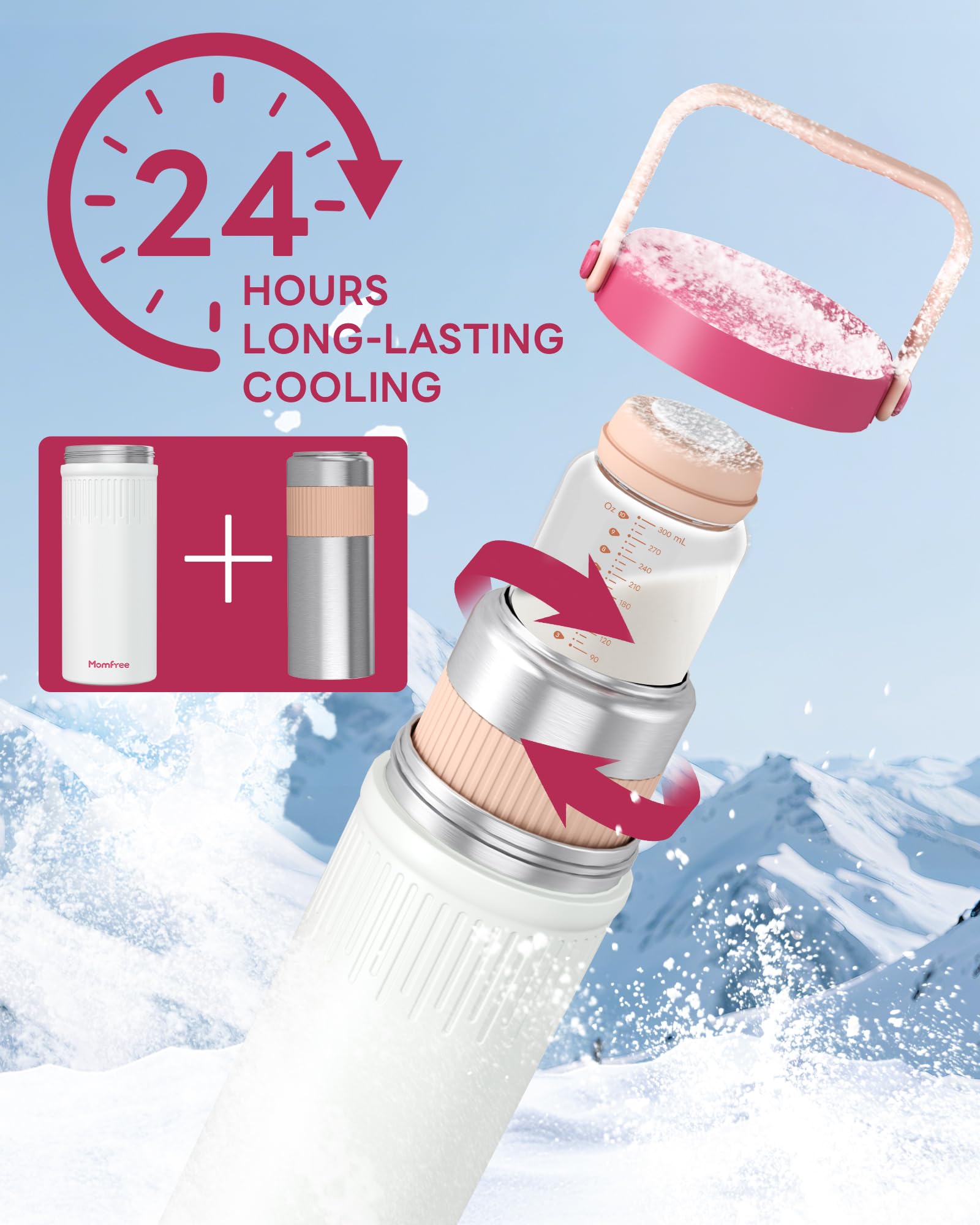 Momfree stainless steel frame shows rugged design for daily use.