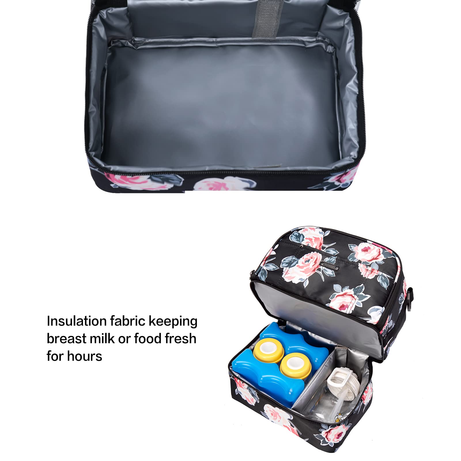 MOMIGO bag stores up to six bottles with a large ice pack during travel