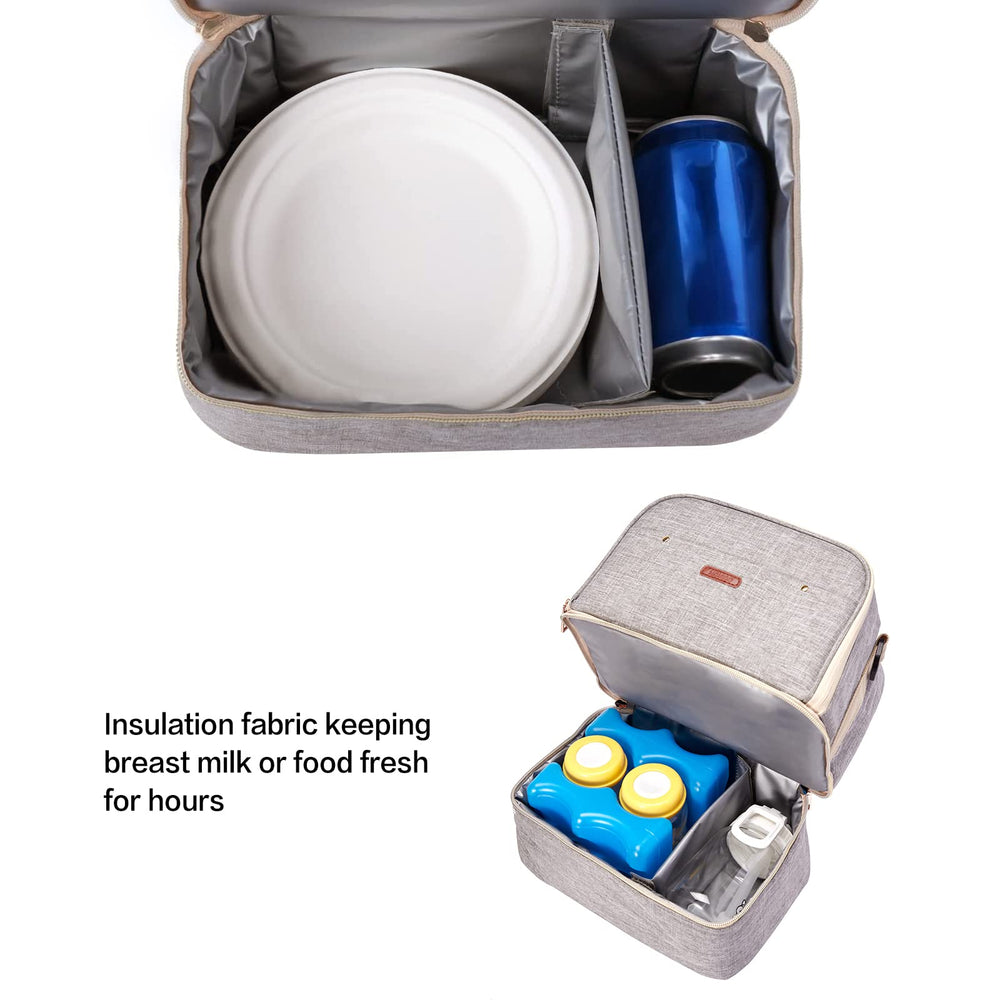 MOMIGO bottom layer stores up to six milk bottles with an ice pack