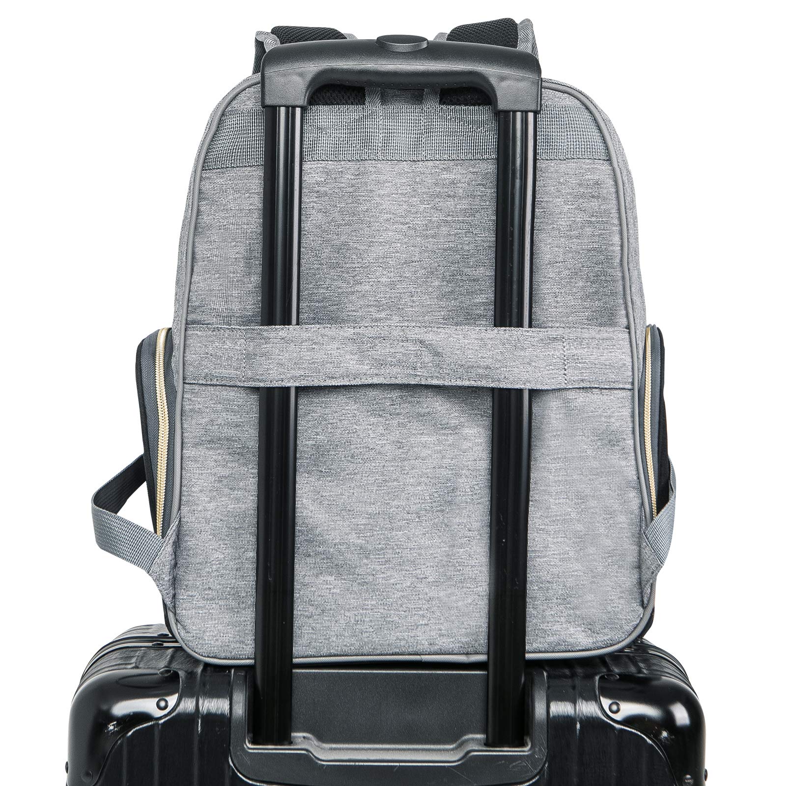 MOMIGO breast pump backpack in grey and black pairs with any outfit