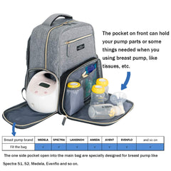 MOMIGO breast pump backpack insulation pocket preserves freshness during travels and commutes