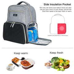 MOMIGO breast pump backpack interior reveals bottle storage and organizer compartments