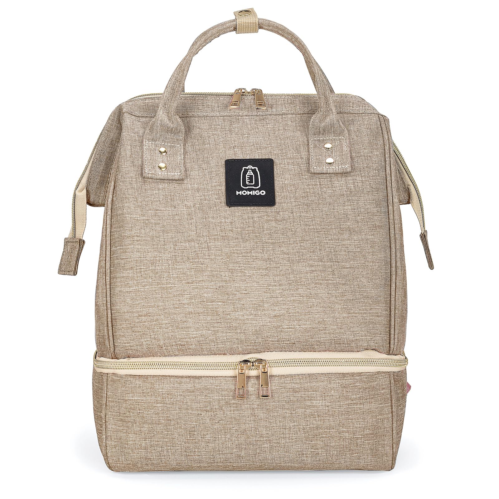 MOMIGO breast pump backpack showing portable design for on-the-go pumping