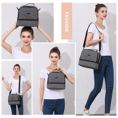 MOMIGO breast pump bag top-layer view highlights dry-item compartment for pumps and accessories.