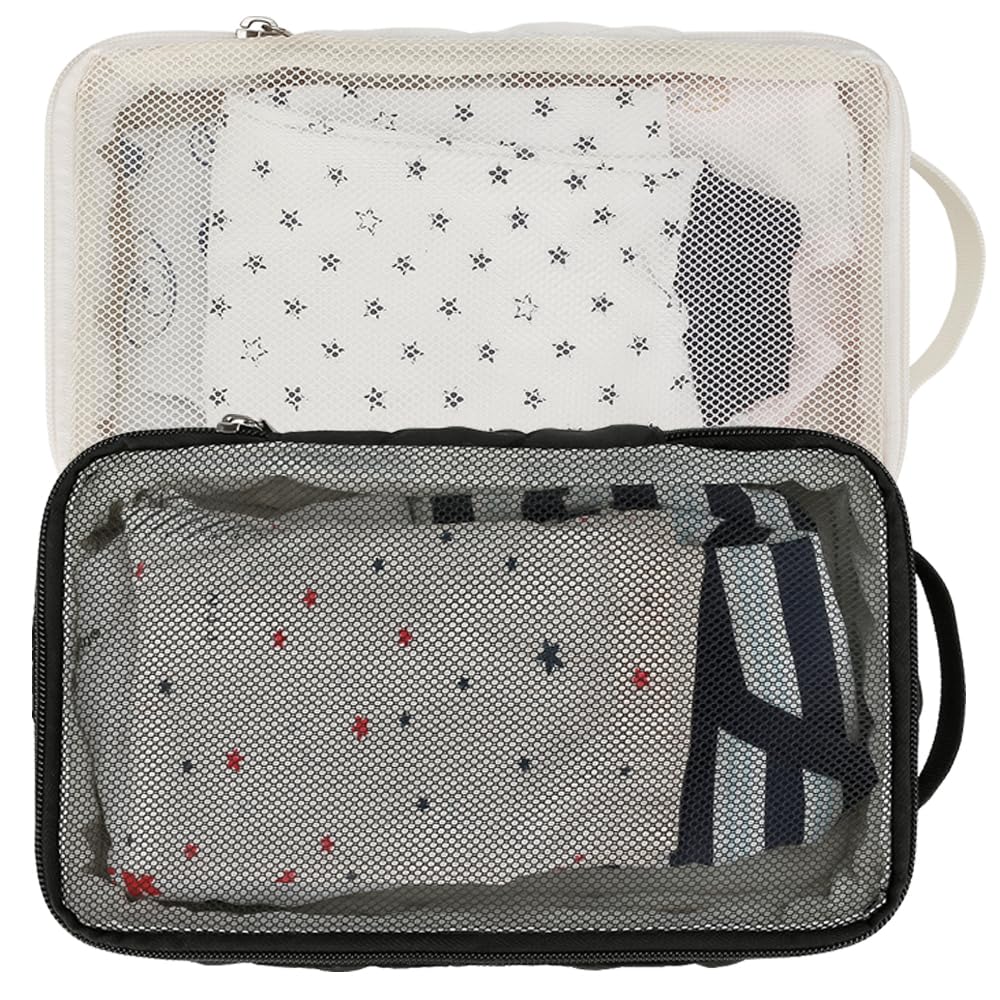 MOMIGO diaper bag organizer 2-pack in black and white keeps essentials neatly separated.