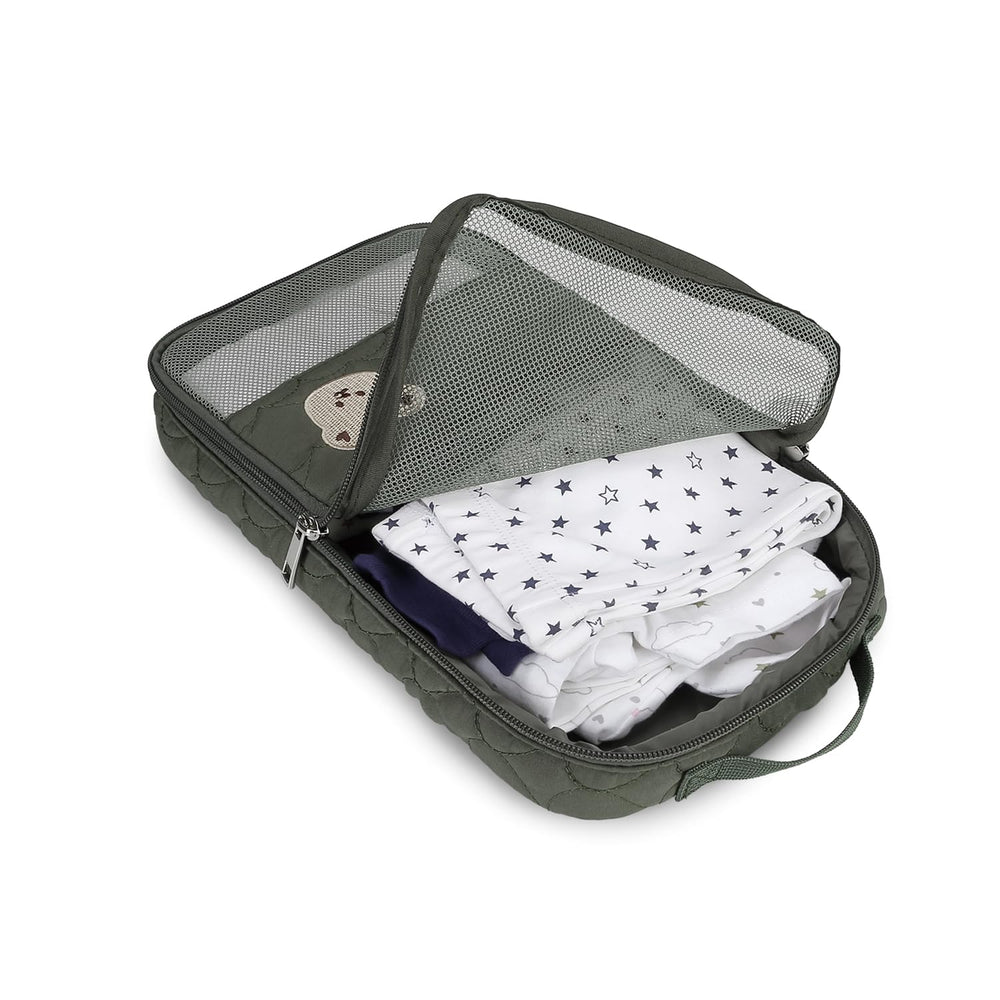 MOMIGO diaper bag organizer pouch in pink offers compact storage for wipes, bottles, and snacks.