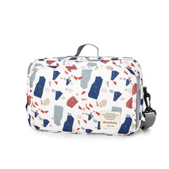 MOMIGO diaper caddy front view shows organized pockets for quick diaper changes