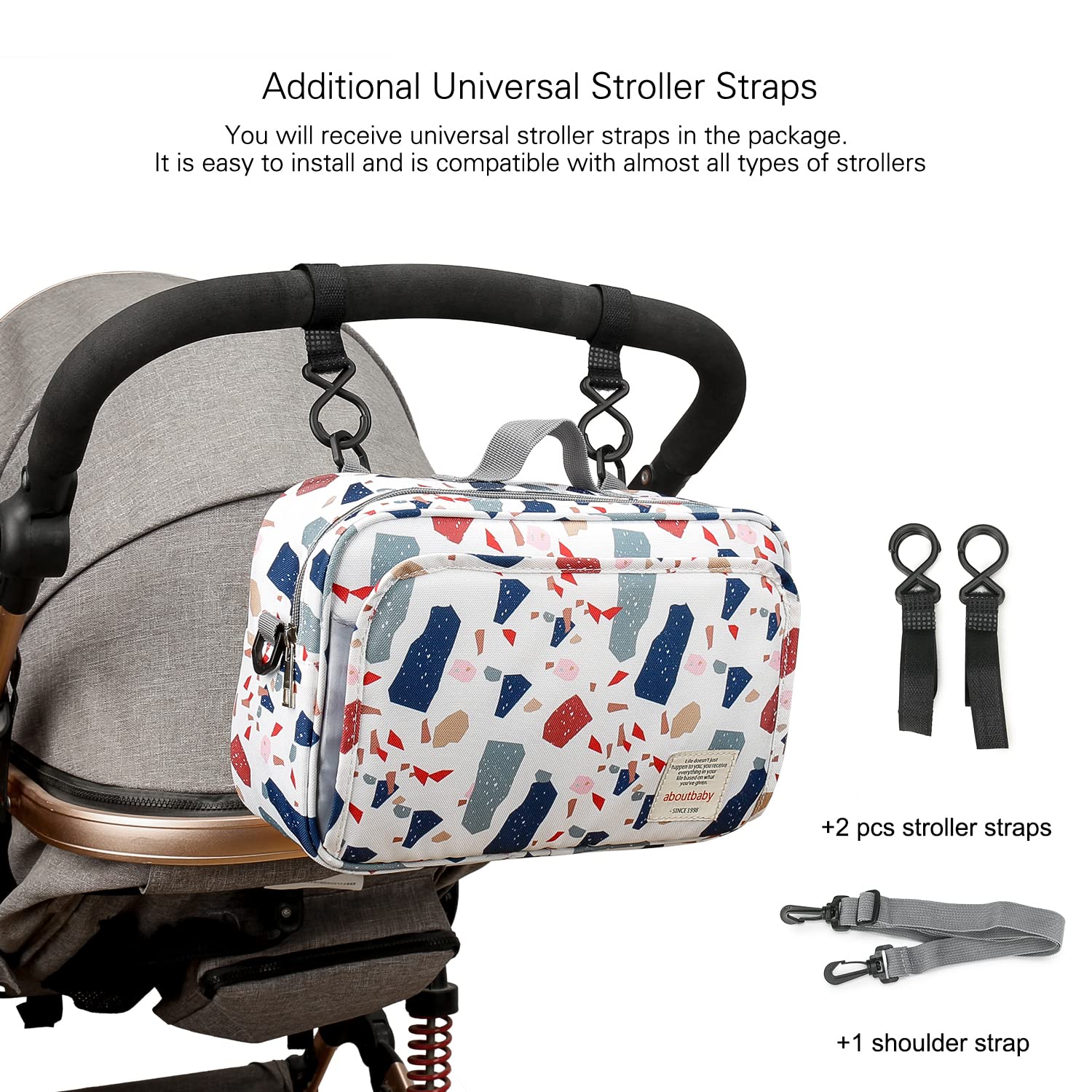 MOMIGO diaper caddy pocket layout highlights compartments for wipes, creams, and toys
