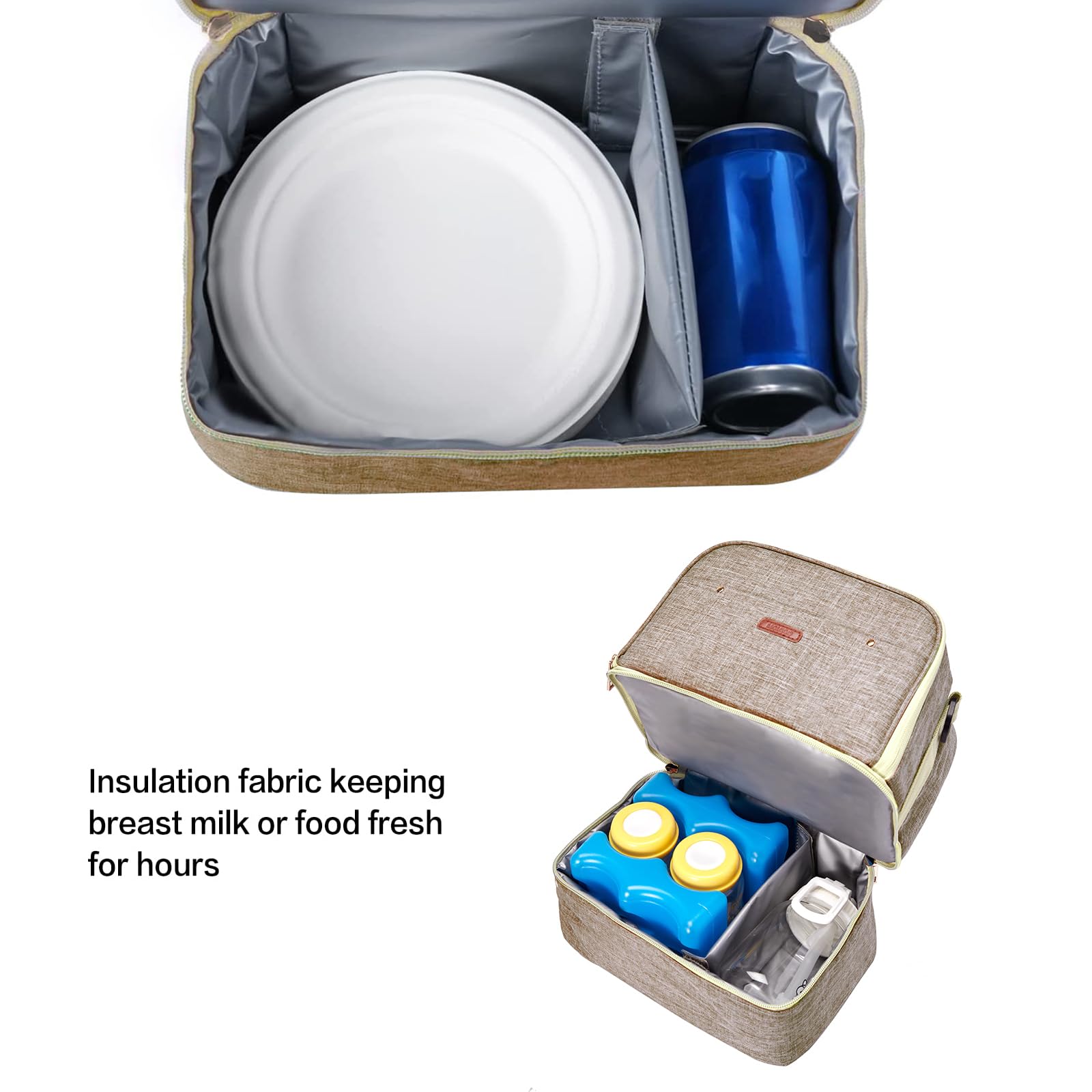 MOMIGO double-layer bag highlights two-section design for pump and bottles