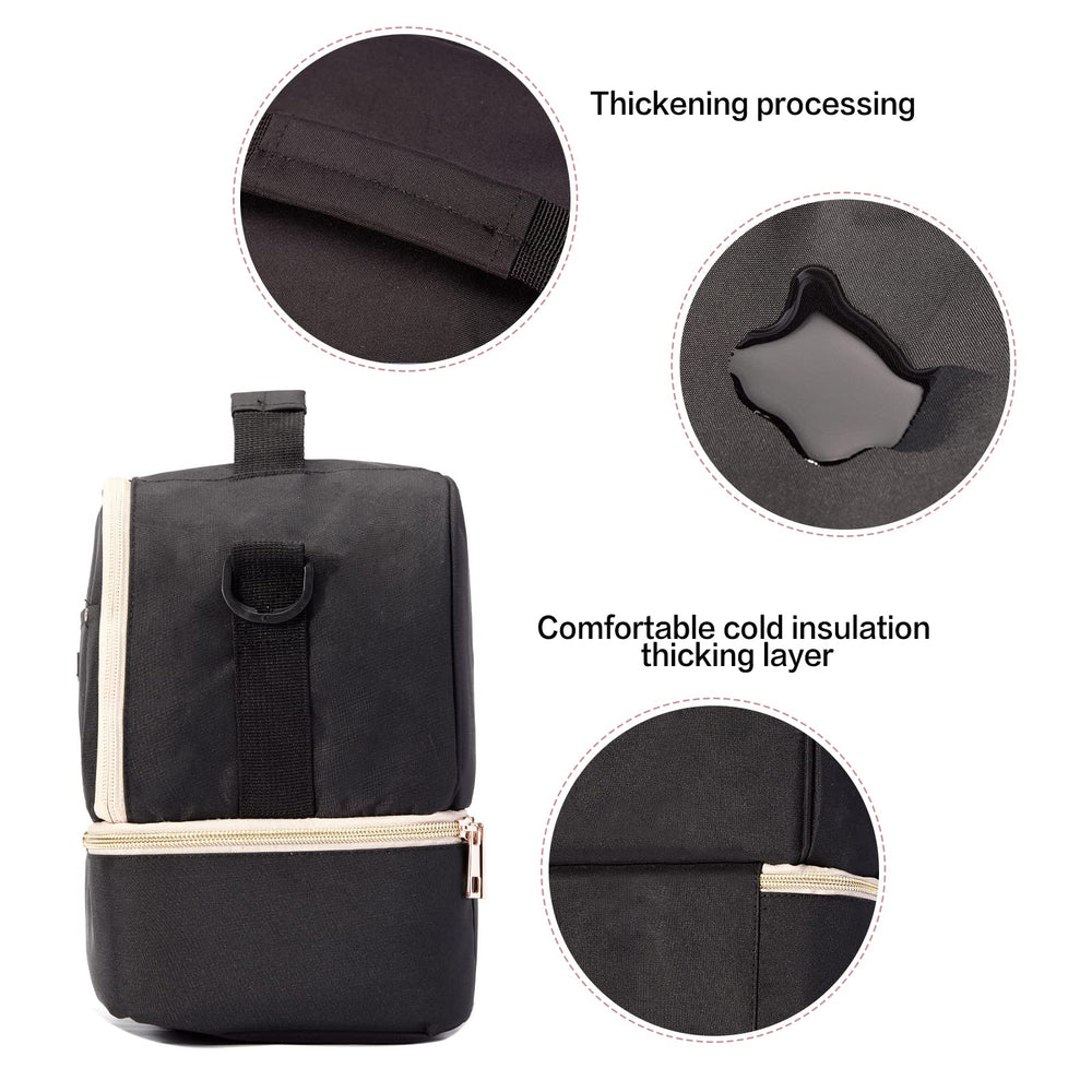 MOMIGO double-layer design with space for six bottles and an ice pack.