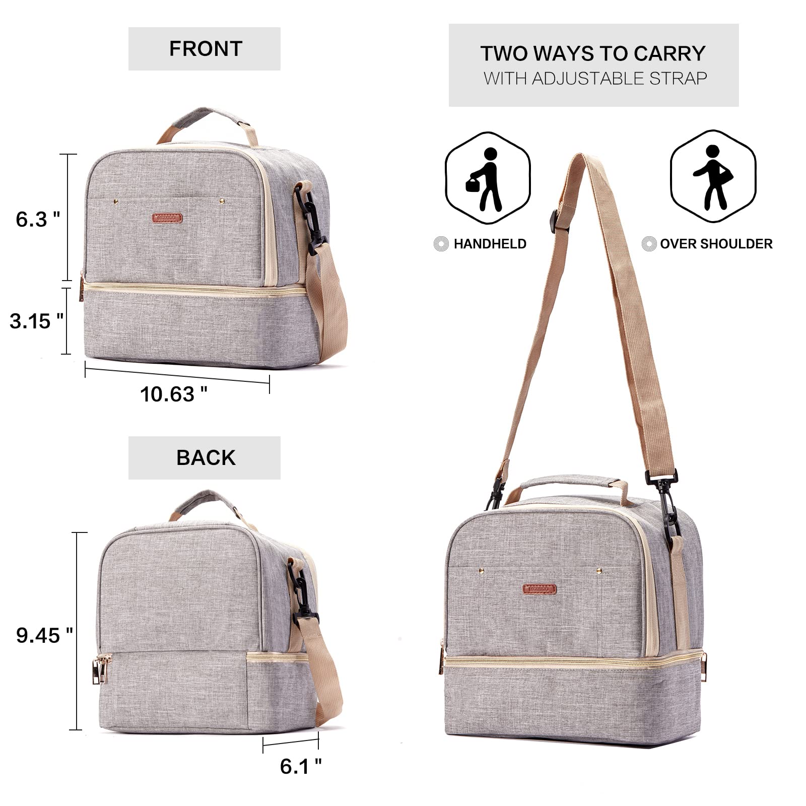 MOMIGO dry top compartment stores accessories and snacks for quick access