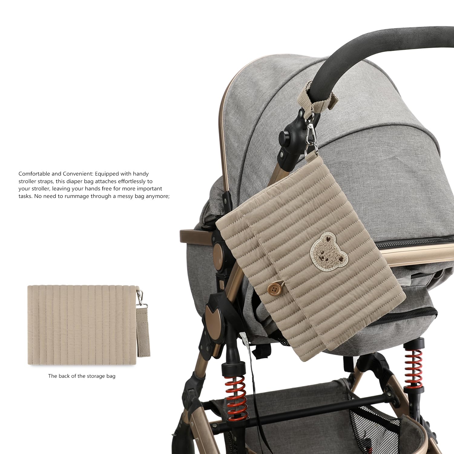 MOMIGO easy-clean fabric resists daily messes and spills.