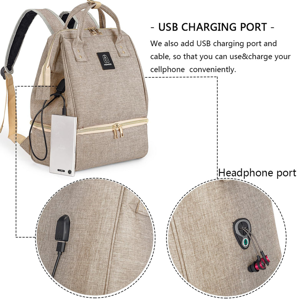 MOMIGO elegant travel backpack blends work and mom-life style