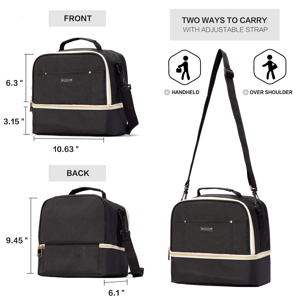 MOMIGO lunch bag side view demonstrates versatile everyday use for meals and pumping.