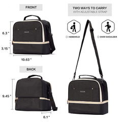 MOMIGO lunch bag side view demonstrates versatile everyday use for meals and pumping.