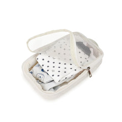 MOMIGO mesh bags with hanging loop for easy diaper organization on the go.