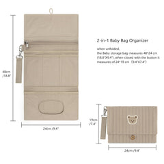 MOMIGO multiple compartments help organize diapers, wipes, clothes and bottles.