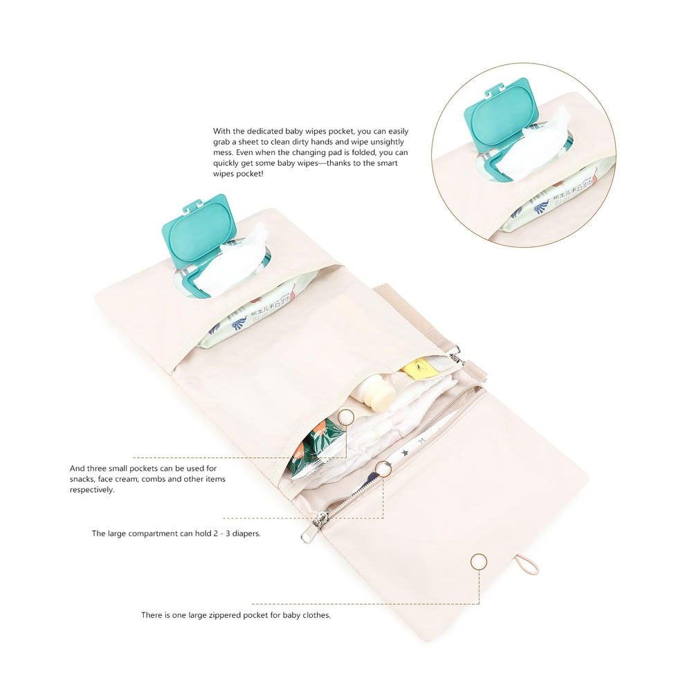 MOMIGO diaper bag with stroller attachment strap for hands-free parenting on the go.