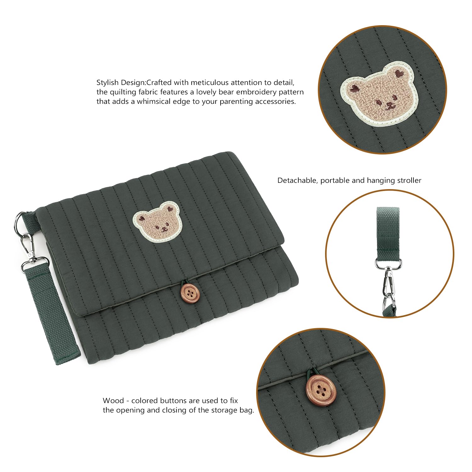 MOMIGO waterproof cream diaper bag showcases durable, easy-clean material for daily outings.
