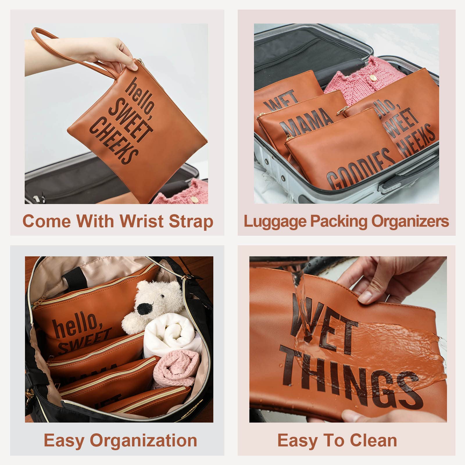 MOMINSIDE wet bags set shows waterproof nylon for mess-free storage