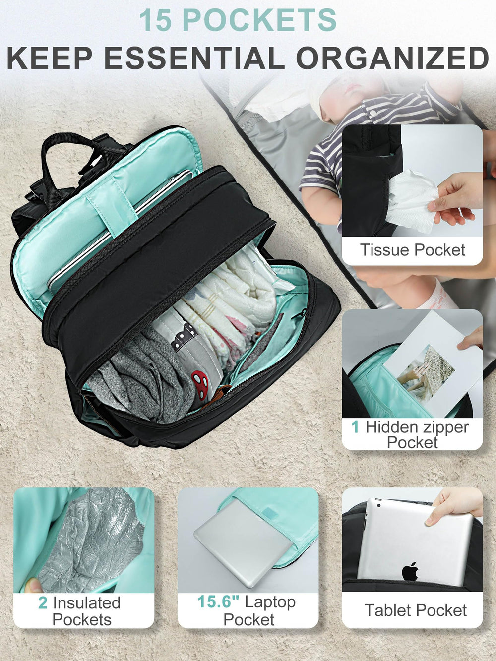 MOMINSIDE bag offers four carrying options for growth and versatility