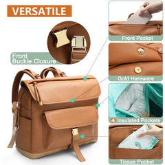 MOMINSIDE diaper bag backpack changing pad included supports on-the-go diaper changes.
