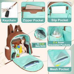 MOMINSIDE diaper bag backpack insulated pockets keep bottles at the right temperature