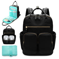 MOMINSIDE diaper bag backpack leather - durable everyday carry for moms.