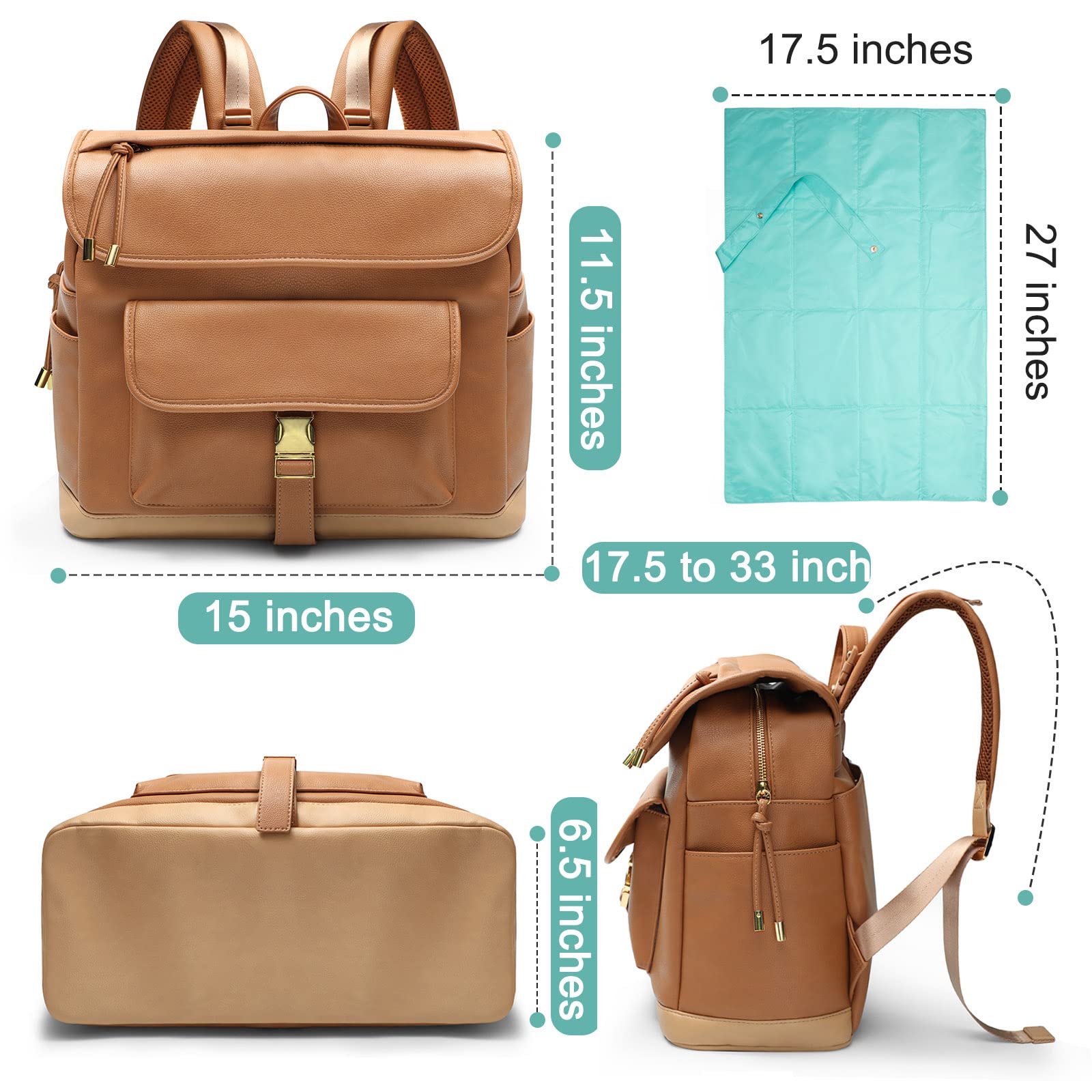 MOMINSIDE diaper bag backpack luggage-sleeve carry keeps travel easy and hands-free.