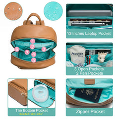 MOMINSIDE diaper bag backpack organized layout highlights 13 pockets for essentials