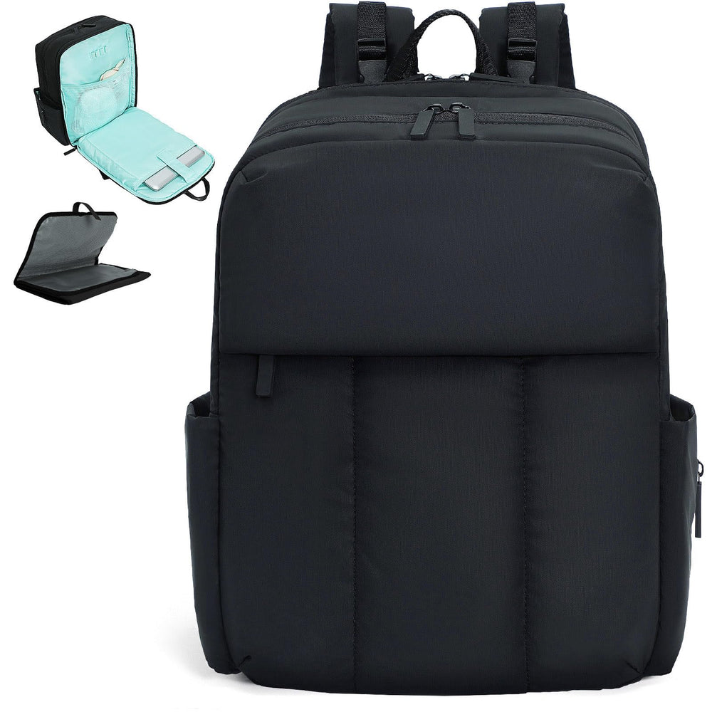 MOMINSIDE diaper bag backpack quilted black for everyday organization on the go