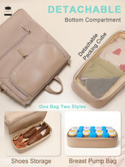 MOMINSIDE diaper bag backpack removable cooler compartment keeps bottles cooled on the go.