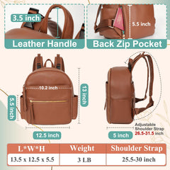 MOMINSIDE diaper bag backpack with stroller clip for hands-free, on-the-go errands