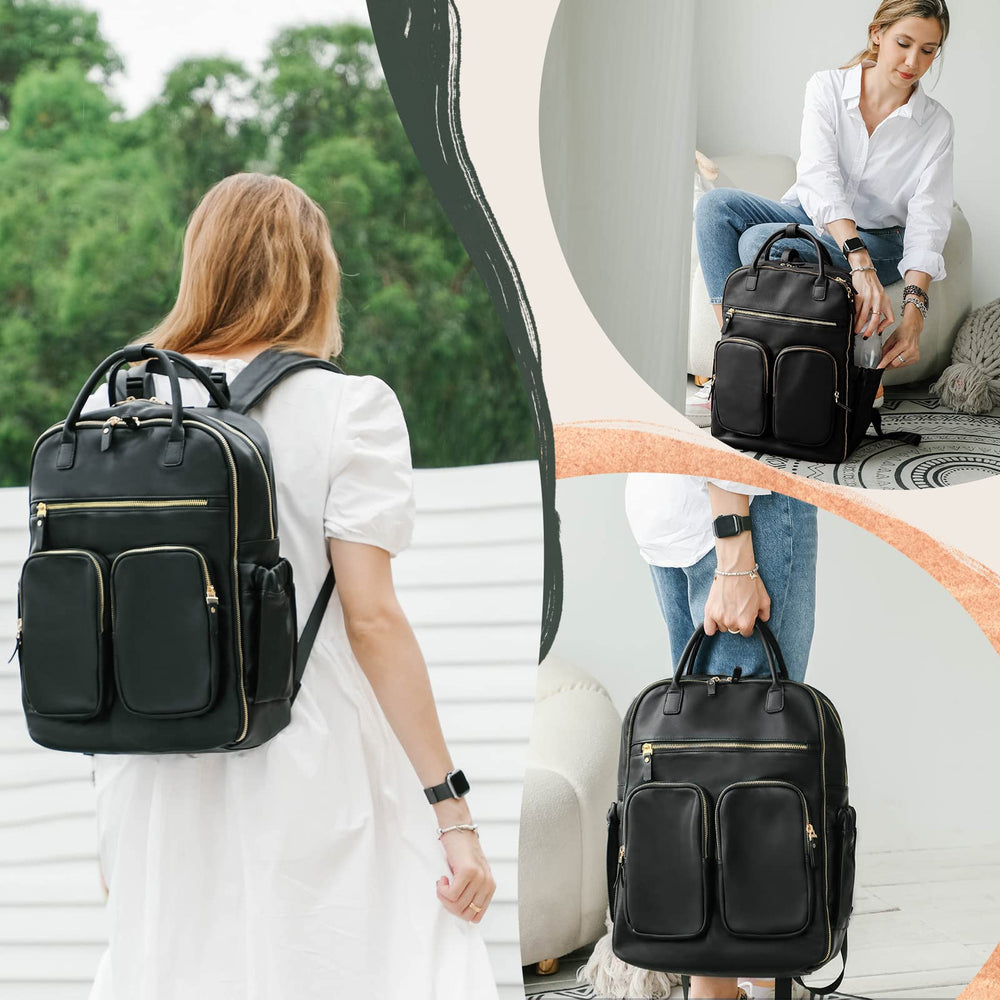 MOMINSIDE diaper bag front insulated pocket - keeps bottles handy on outings.