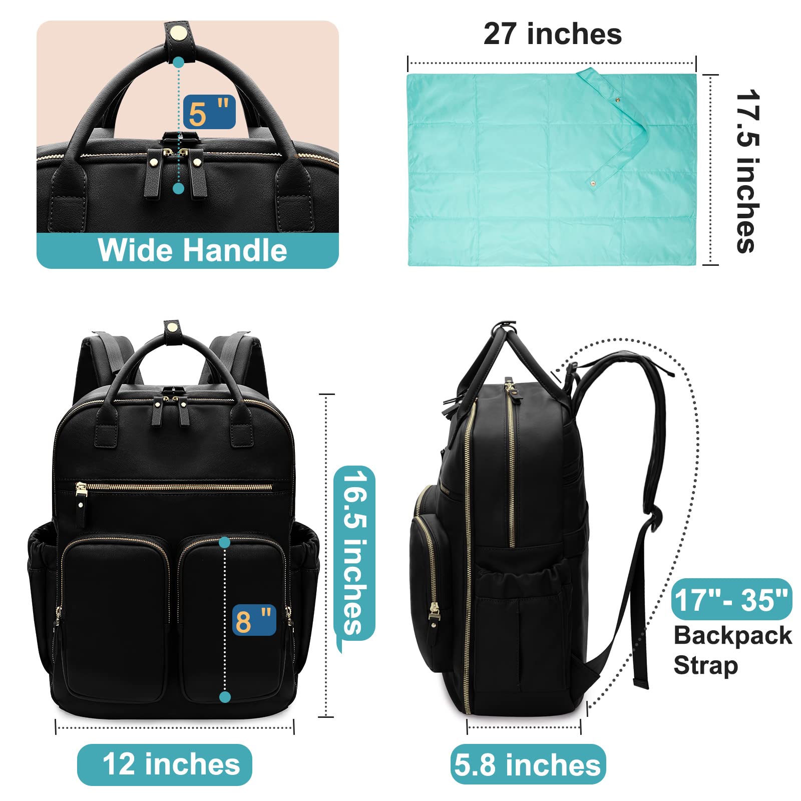 MOMINSIDE diaper bag laptop-compartment - transitions to a book or laptop bag later.