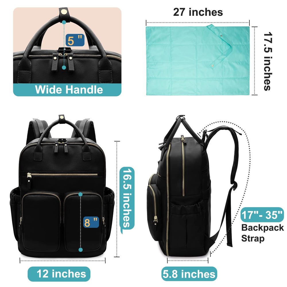 MOMINSIDE diaper bag laptop-compartment - transitions to a book or laptop bag later.