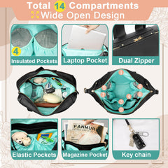MOMINSIDE diaper bag laptop compartment fits up to 15-inch laptop for work on the go