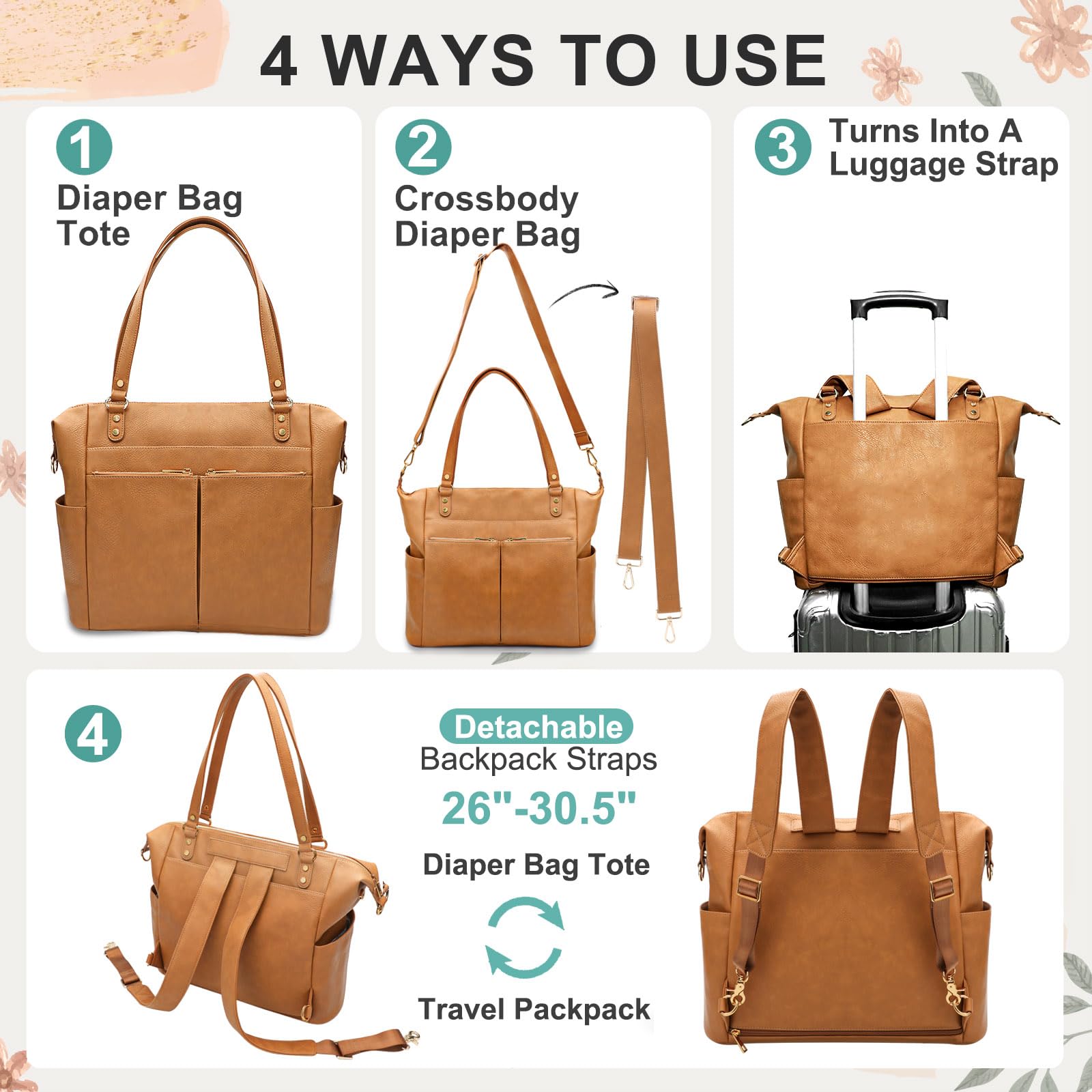MOMINSIDE Diaper Bag Tote interior organization keeps essentials within reach during trips