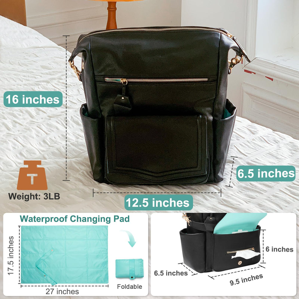 MOMINSIDE waterproof vegan leather bag surface resists spills and wipes clean