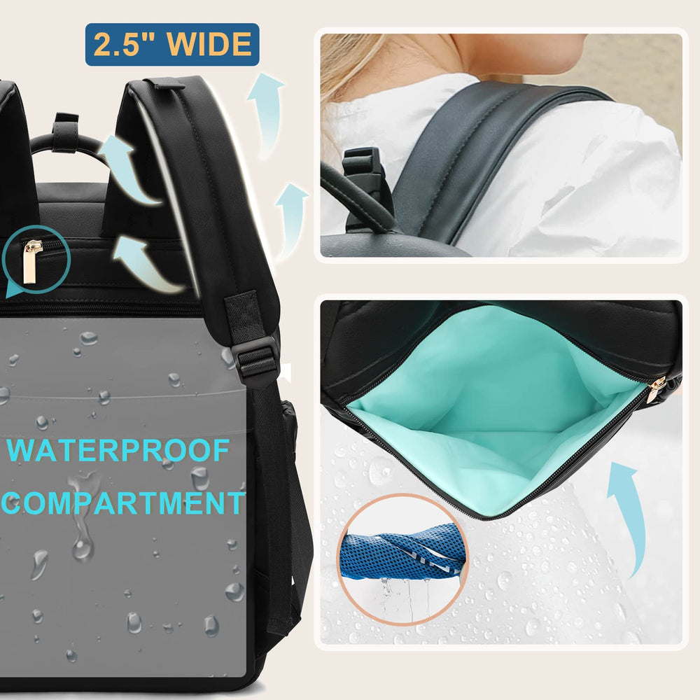 MOMINSIDE diaper bag wet-dry pocket - separates soiled items for quick changes.