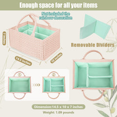 MOMINSIDE diaper caddy pale pink folded for compact storage