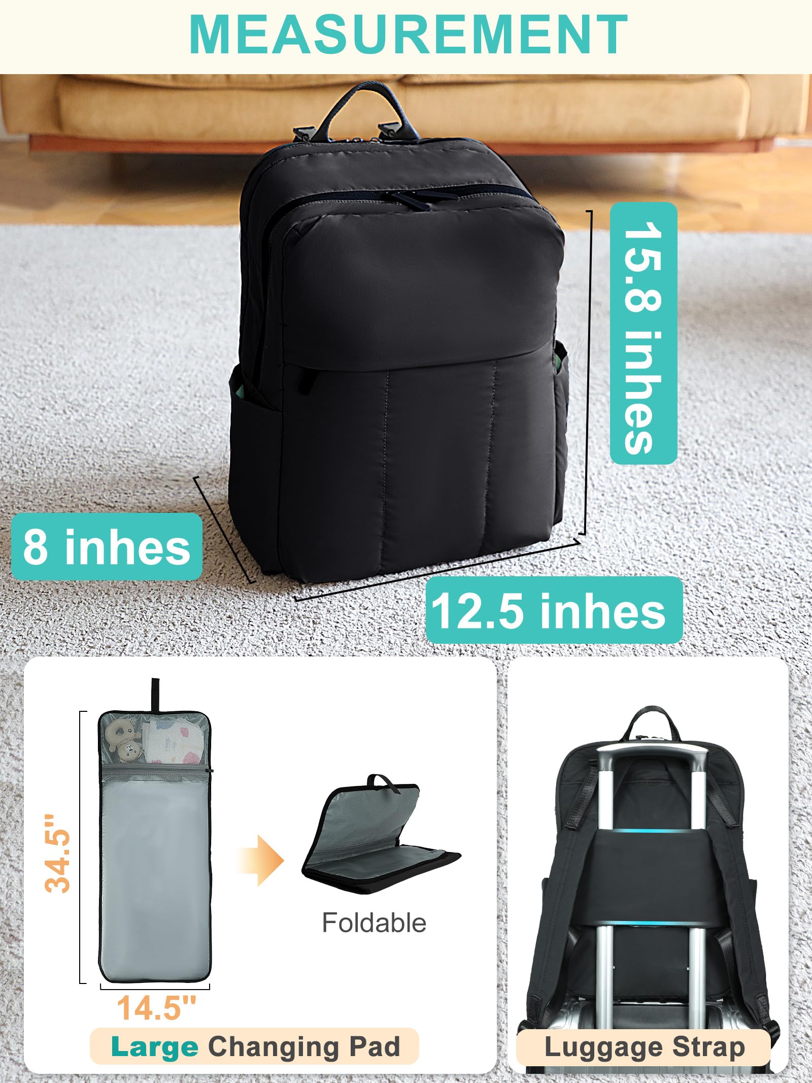 MOMINSIDE 180-degree unzip reveals full compartments for easy packing