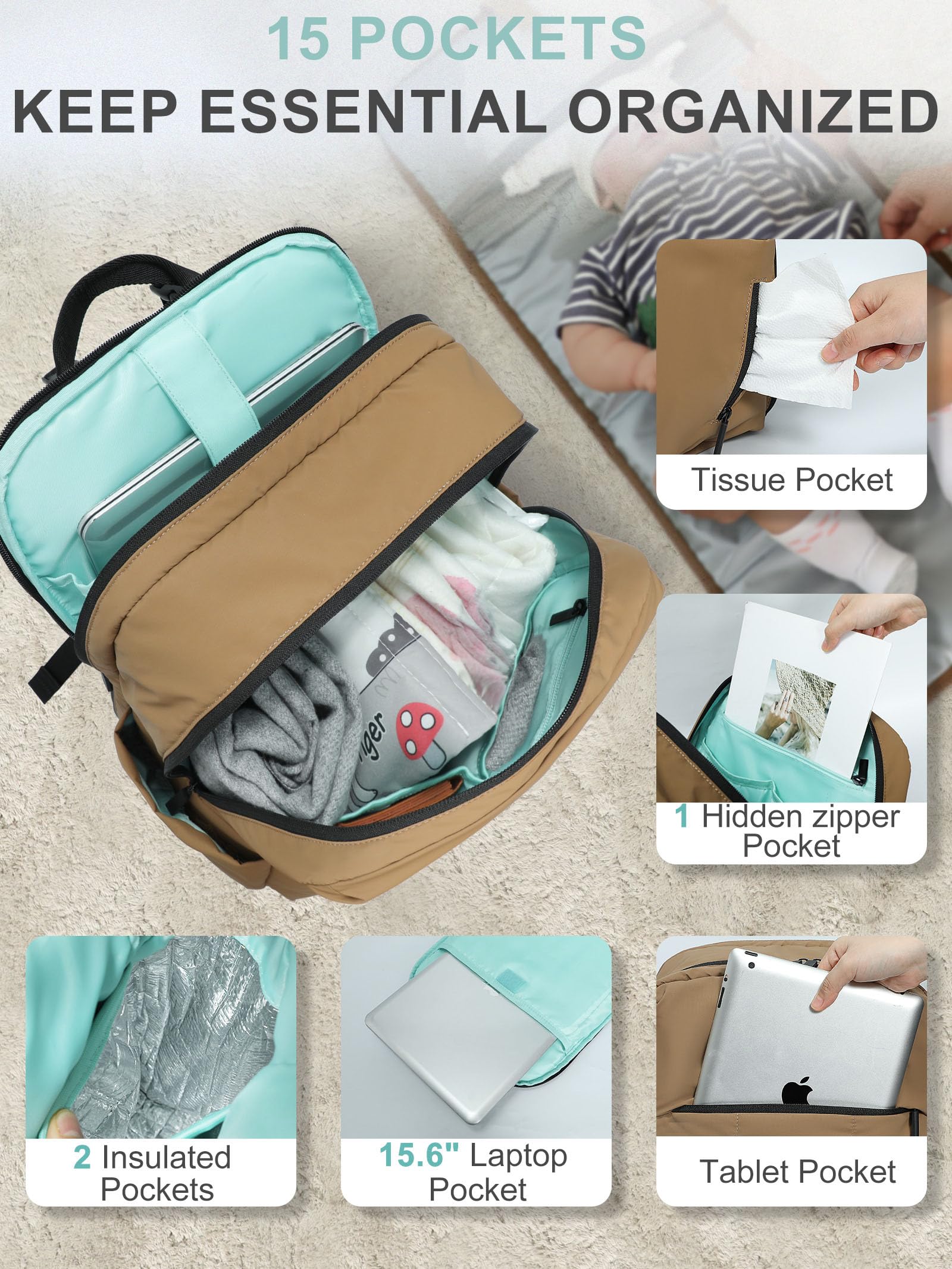 MOMINSIDE luggage-attachment option adds travel convenience.