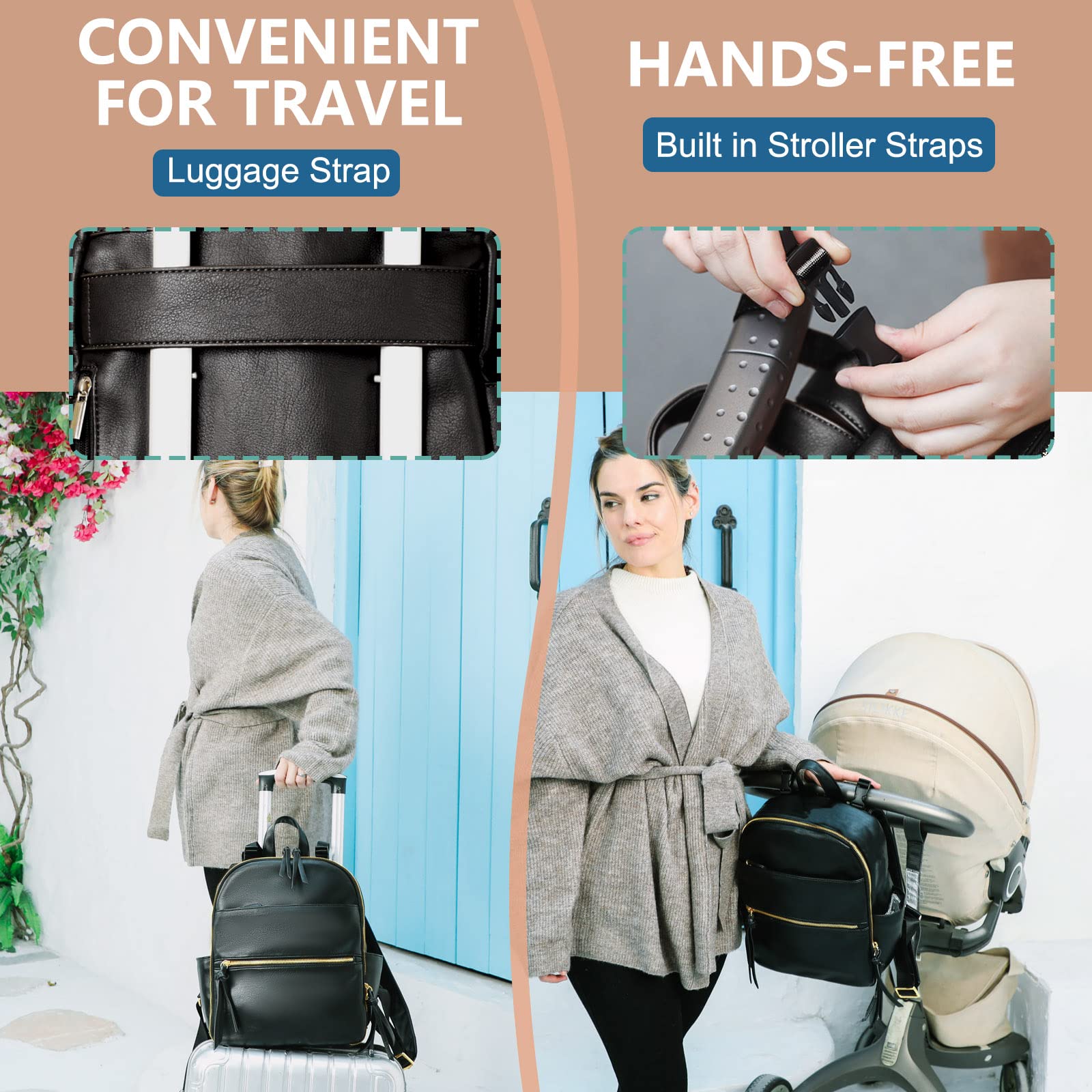 MOMINSIDE small diaper bag backpack daily use design pairs with outfits and travel