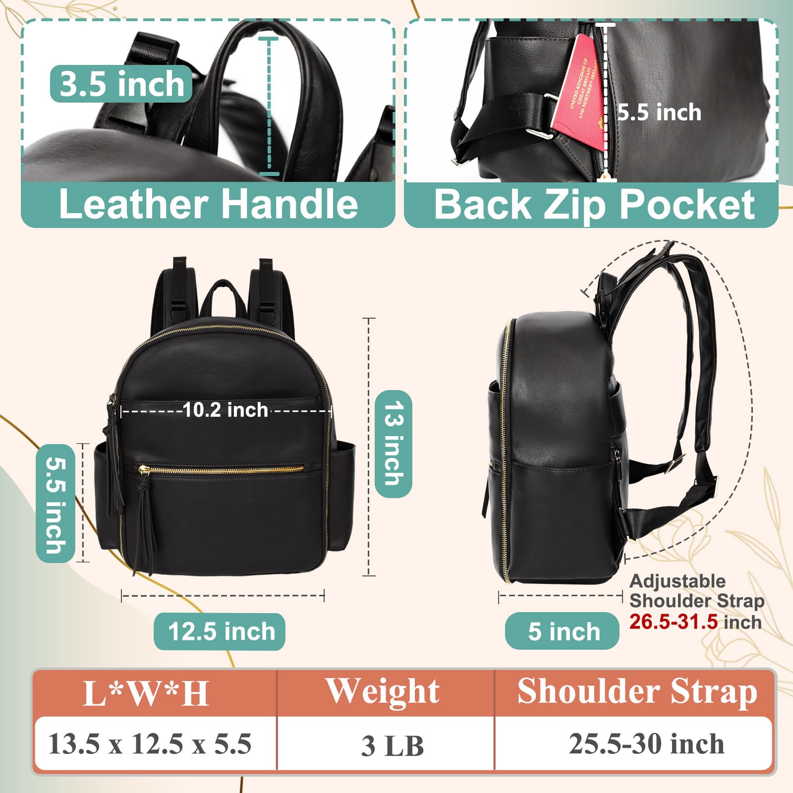 MOMINSIDE small diaper bag backpack stroller clip supports hands free errands