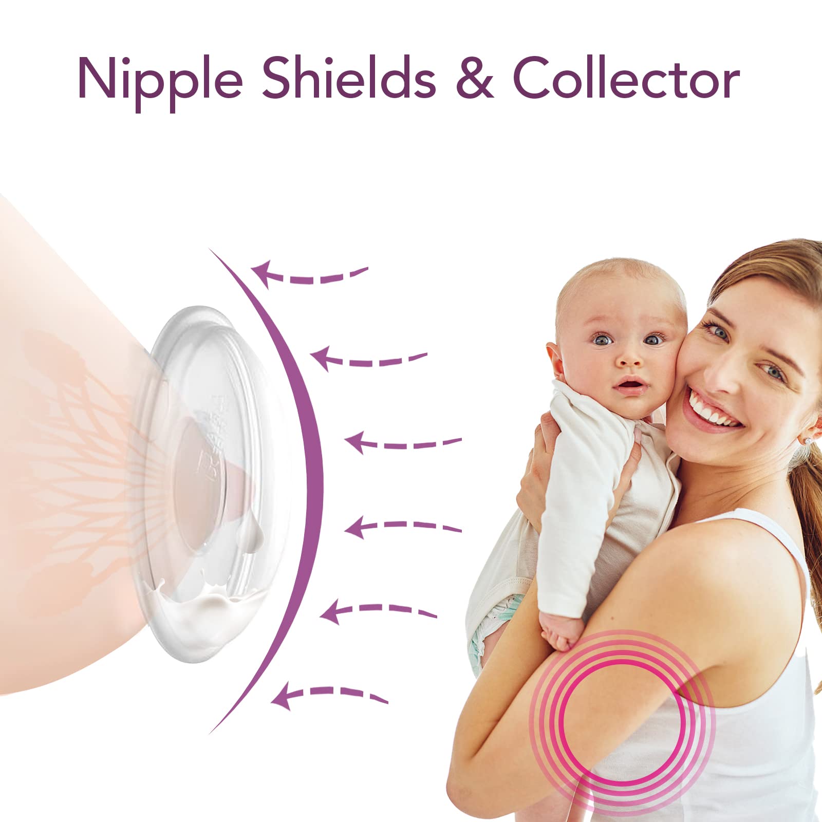 Momlist breast shell in bra demonstrates invisible milk catcher for discreet use