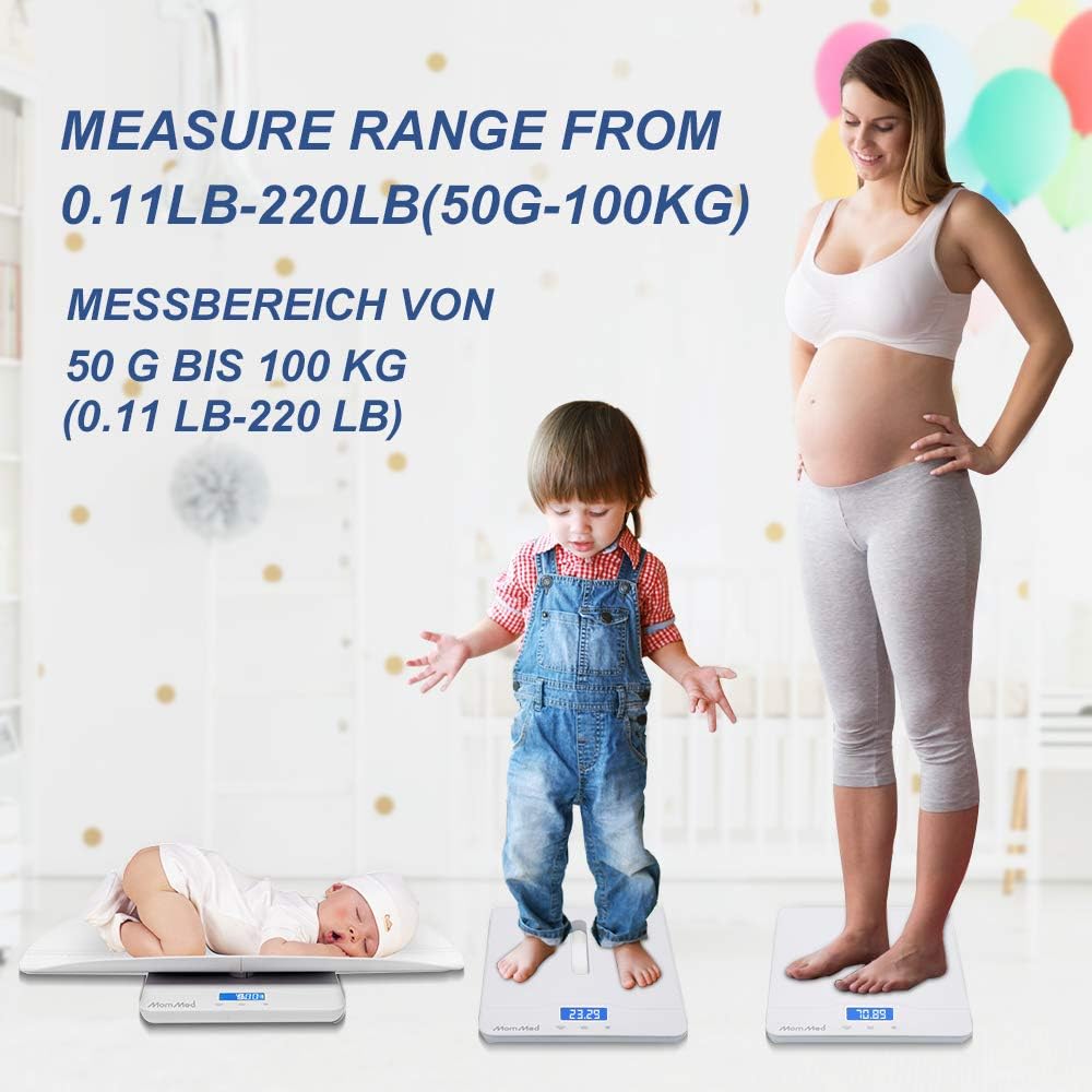 MOMMED MomMed blue backlight helps reading scale in dim rooms.