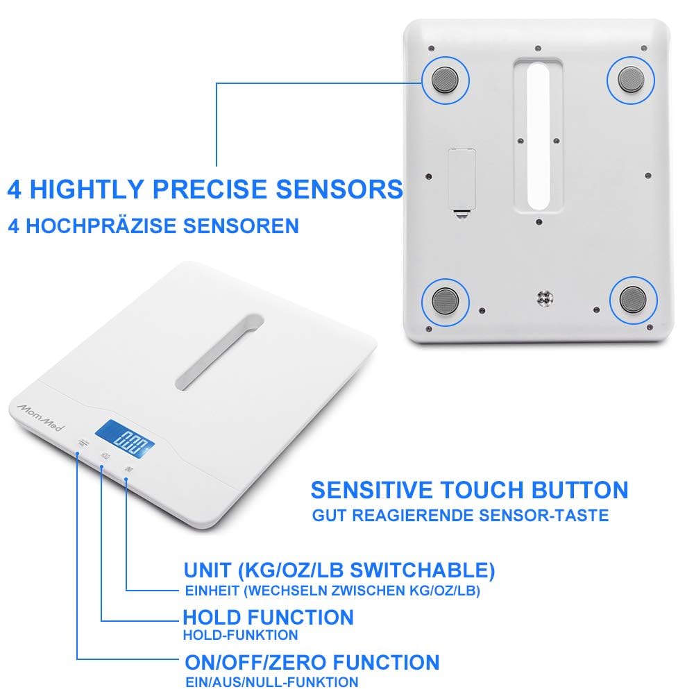 MOMMED MomMed height measurement in tray helps track height alongside weight.