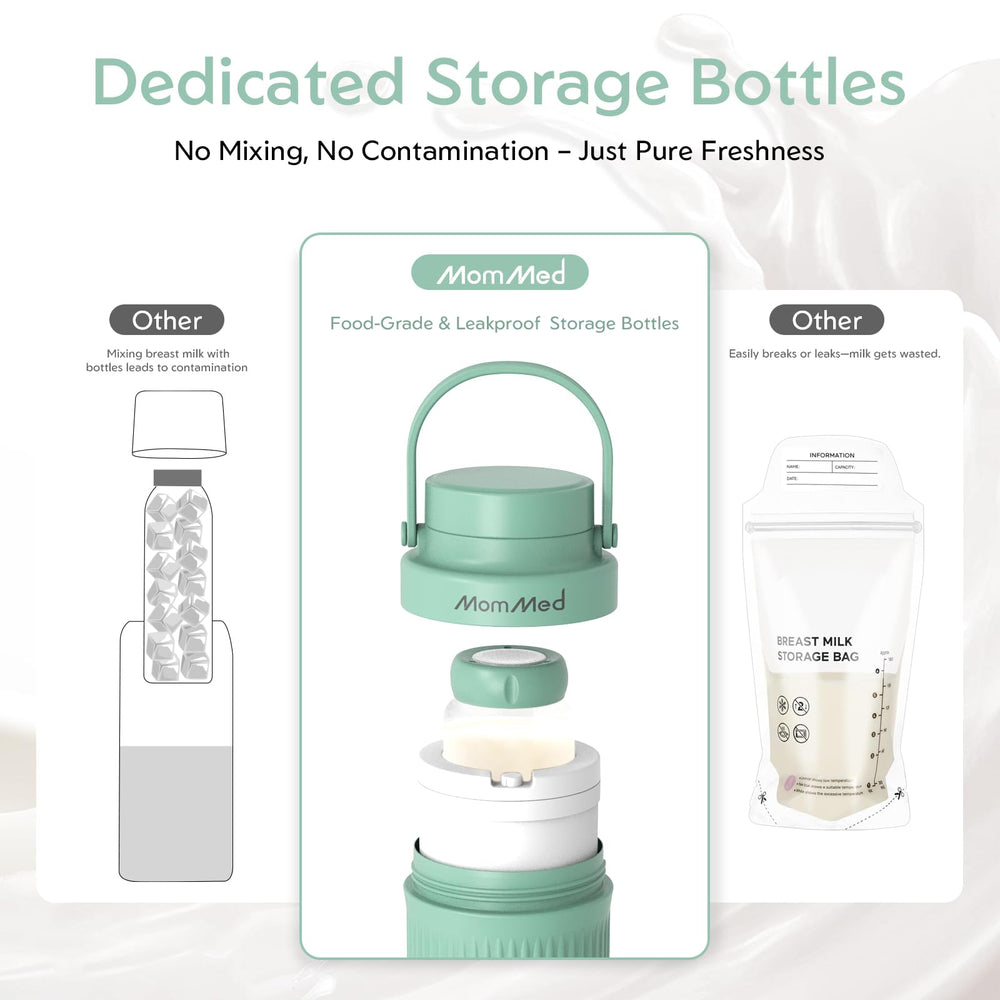 MomMed cooler keeps milk for 24h with stable temperatures for busy days.