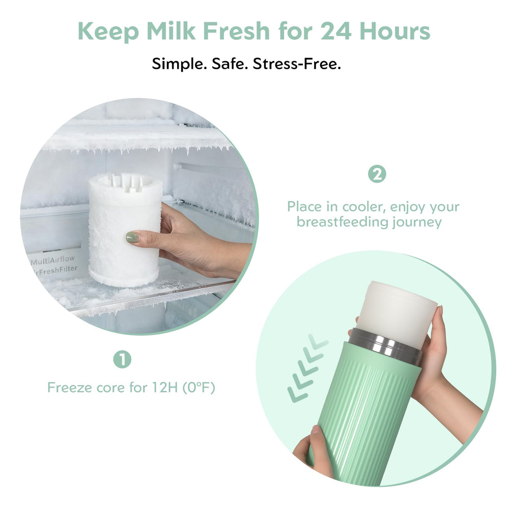 MomMed breast milk cooler ideal for pumping at work or travel.